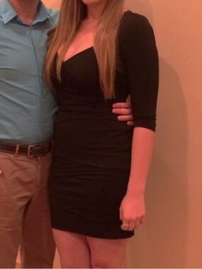 GUC White House Black Market Bodycon Black Dress Size 8